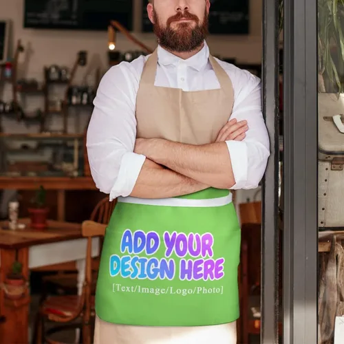 Miniatura 149 de AXKEUDO Delantal personalizado con bolsillos, delantales de cintura para camarera para cocinar en casa, restaurante, servir trabajo