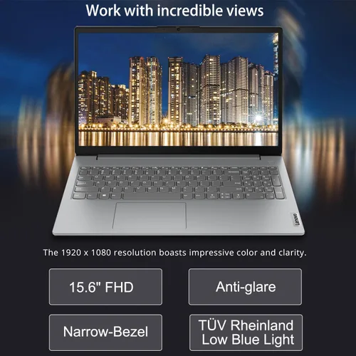 Miniatura 3 de Lenovo - Computadora portátil para el hogar, estudiante, negocios (15.6 pulgadas FHD, AMD Ryzen 5 7520U (> Intel i5-1235U), 8 GB de RAM, 512 GB