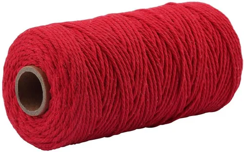 Miniatura 12 de Cuerda de algodón para macramé de 109 yardas de 0.118 pulgadas, 4 hebras trenzadas, cuerda para envolver colgadores de plantas, tejer, suministros