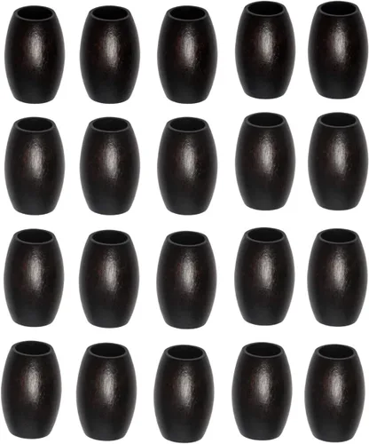 Miniatura 23 de 500 cuentas de madera ovaladas de 6 x 8mm, pequeñas cuentas espaciadoras de madera marrones con forma de grano de arroz, cuentas sueltas de madera