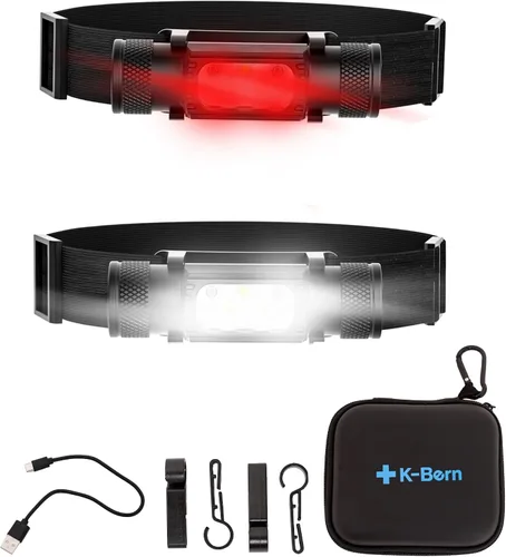 Miniatura 9 de PRO Roja y Blanca Linterna Recargable para la Cabeza. 1000 lúmenes, Batería de 3500 mAh Aprobada por UL, Luces de Cabeza Ultrabrillantes
