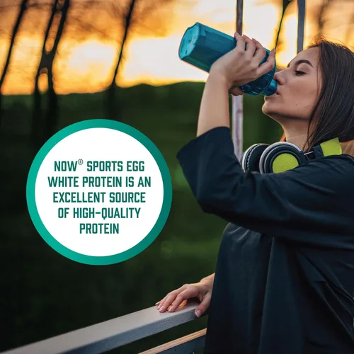 Miniatura 8 de NOW Nutrición deportiva, proteína de clara de huevo, 0.71 oz con BCAAs, polvo cremoso de vainilla, 1.5 libras