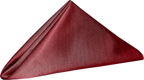Miniatura 2 de Ultimate Textile Holiday Red Reversible Shantung Satin Cloth Dinner Napkins - 20" x 20" (Set of 24) Washable Polyester Cloth Napkins with Serged