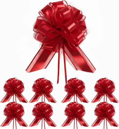 Miniatura 7 de 10 lazos grandes para envolver regalos, lazo con cinta para cestas de regalo de boda, lazos de envoltura de regalo de fiesta, lazos de decoración