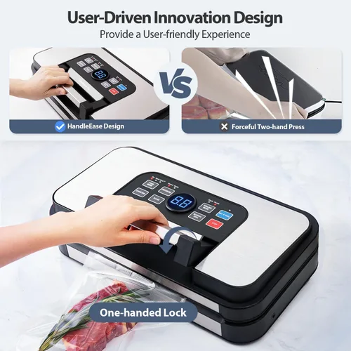 Miniatura 8 de Sellador al vacío Precision Pro de 95 Kpa, con doble sellado térmico y doble bomba para alimentos secos/húmedos, 2 veces más fuerza, máquina