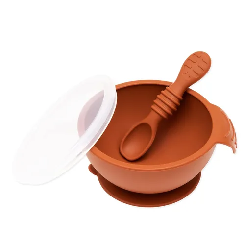 Miniatura 17 de Bumkins Tazón Disney Mickey Mouse, juego de alimentación de silicona con succión, incluye cuchara, elementos de entrenamiento para el destete guiado