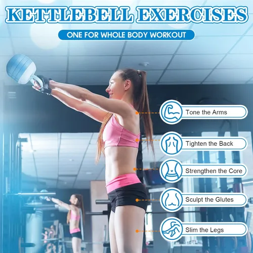 Miniatura 4 de Adjustable Water Filled Kettlebell 5/8/13/17/22 lb Water Filled Kettlebells Weights Set for Home Gym, Kettle Bell Sets for Women at Home and