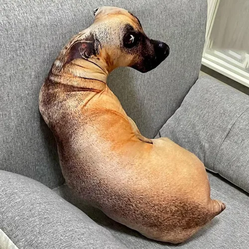 Miniatura 4 de Almohada para perro, almohada realista de Shiba Inu en 3D, divertido cojín de felpa con forma de perro, cojín de silla de animal novedoso