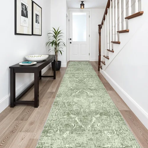 Miniatura 43 de Alfombra de área de entrada de 2 x 3 pies lavable - Alfombra de entrada pequeña neutra, alfombra de cocina, alfombra de pasillo vintage suave