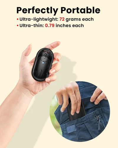 Miniatura 6 de Calentadores de manos eléctricos recargables, paquete de 2, 3000 mAh x 2 calentadores de manos portátiles que funcionan con pilas, regalos