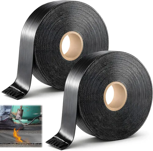 Miniatura 10 de Fabbay 2 rollos de cinta de relleno de grietas de asfalto para reparación de entradas y sellador de grietas para asfalto, estacionamiento, techo
