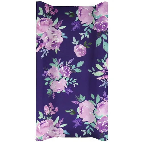 Funda para cambiador de pañales de flores moradas, sábanas para niñas recién nacidas, suaves, transpirables, para cambiadores de guardería Purple