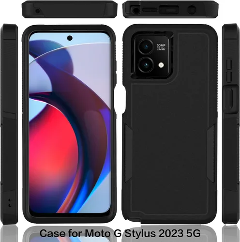 Miniatura 8 de Funda para Moto G Stylus 5G 2023: funda protectora de doble capa resistente para teléfono celular, a prueba de golpes, con protector de pantalla