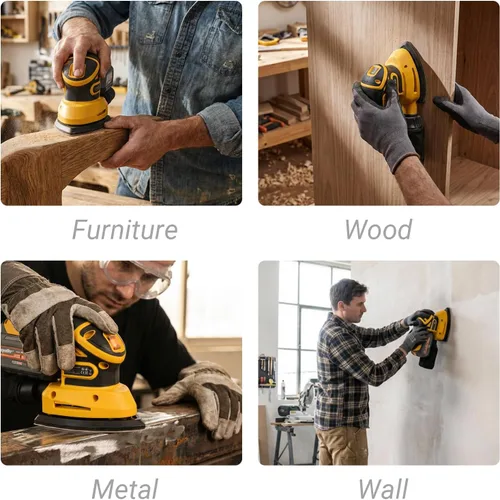 Miniatura 8 de Lijadora de detalles inalámbrica sin escobillas compatible con batería Dewalt de 20 V MAX (solo herramienta), lijadora de esquina ligera con caja