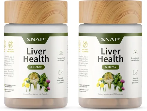 Snap Supplements Salud del hígado y desintoxicación - Suplemento de cardo mariano que apoya la salud saludable del hígado y la digestiva, 60
