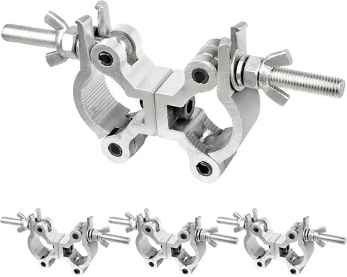 Miniatura 13 de Abrazadera giratoria de armadura de iluminación para luces, abrazadera de armadura de doble cabezal, abrazadera de tubo giratorio dual de 30 mm-35