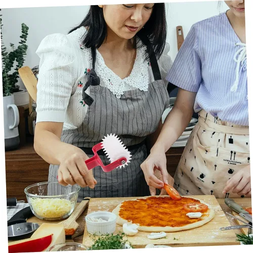 Miniatura 4 de BESTOYARD Rodillo de masa de pizza 7.87 x 4.72 x 1.96 pulgadas, dispositivo de cocina con perforador uniforme para preparación uniforme de corteza
