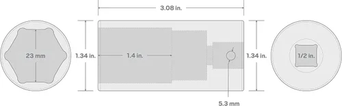 Miniatura 6 de TEKTON SID23123 Dado de impacto profundo de 6 puntos de 29/32 pulgadas (23 mm) impulsor de 1/2 pulgada