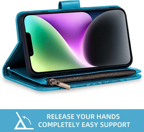 Miniatura 4 de Asuwish Funda de teléfono para iPhone 14 de 6.1 pulgadas con protector de pantalla de vidrio templado y soporte de tarjeta de crédito con tapa
