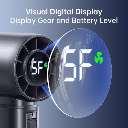 Miniatura 4 de Ventilador turbo portátil de mano, batería de ventilador personal de 4000 mAh funciona para 3-16 horas, recargable por USB, motor de alta velocidad
