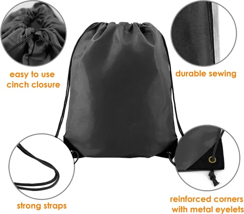 Miniatura 4 de BeeGreen Bolsa con cordón a granel para fiestas de cumpleaños, deportes, poliéster con cincha, para bricolaje, multiusos, para manualidades