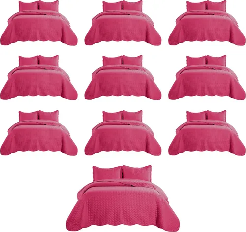 Miniatura 88 de IR Imperial Rooms Velvet Twin Quilt Bedspread Comforter Bedding Set 2 Pcs Diamond Pattern - (68"x86") Bedspread Coverlet + 1 Pillow Shams