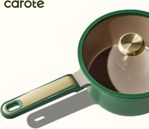 Miniatura 5 de CAROTE Juego de ollas y sartenes, juego de utensilios de cocina antiadherentes, juego de cocina listo para inducción, no tóxico, verde