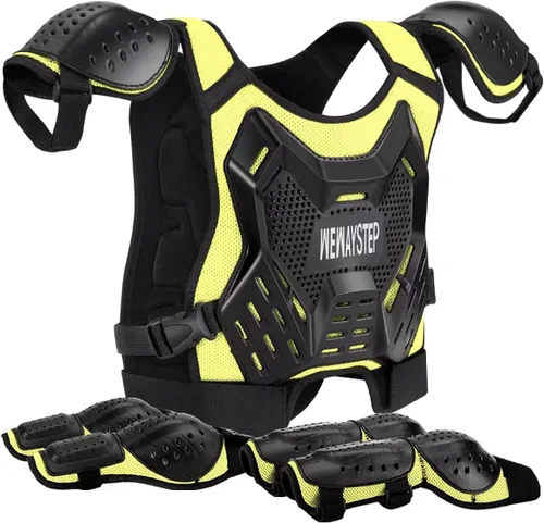 Miniatura 9 de Protector de Pecho para Bicicleta de Tierra para Niños - Chaleco de Armadura de Motocicleta Motocross con Rodilleras y Coderas - Traje de Protección