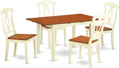 Miniatura 14 de East West Furniture NOKE3-BLK-LC - Juego de mesa de comedor de 3 piezas contiene una mesa de comedor rectangular con hoja de mariposa y 2 sillas