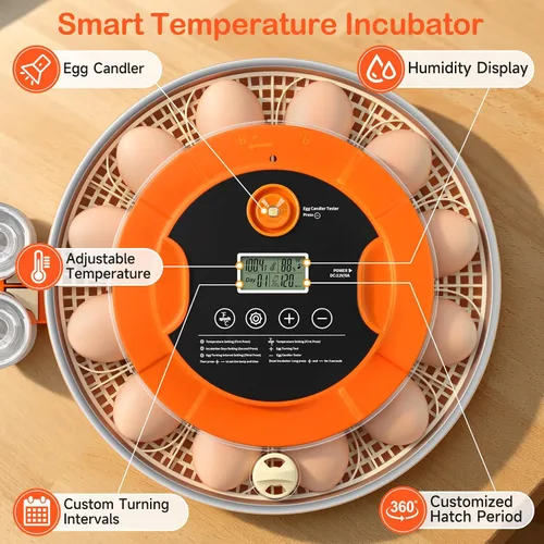 Miniatura 3 de 18 incubadoras de huevos para incubar huevos, incubadora automática de giro de huevos y control de humedad para eclosionar pollo, pato, codorniz