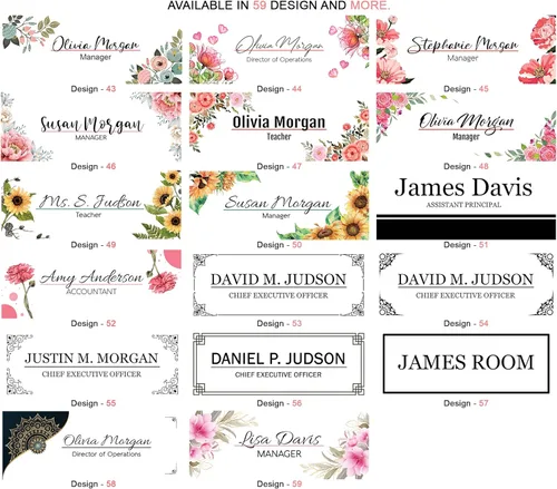 Miniatura 5 de ARTSWAVE Placa de nombre de escritorio personalizada, lujosa placa de nombre personalizada para escritorio, elegante diseño acrílico, decoración