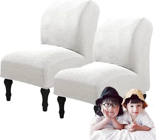Miniatura 79 de Fundas elásticas para silla sin brazos, extraíbles y lavables, de elastano jacquard sin reposabrazos, protector de muebles para sala de estar, Verde