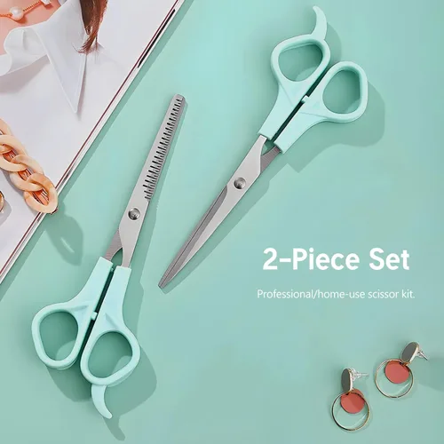 Miniatura 7 de Tijeras de corte de cabello y tijeras de adelgazamiento, paquete de 2 tijeras profesionales de peluquería de acero inoxidable de 6 pulgadas