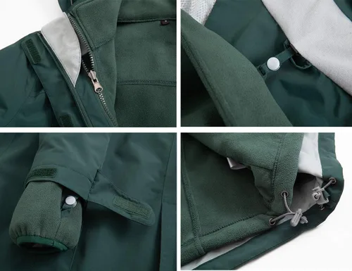 Miniatura 6 de Diamond Candy Chaqueta de invierno 3 en 1 para mujer, impermeable, con capucha, chaqueta de esquí de forro polar cálido