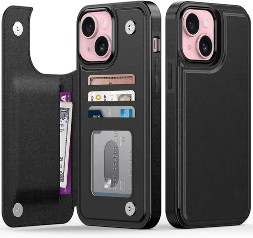 Miniatura 62 de FUNMIKO Funda tipo cartera para iPhone 13 con tarjetero, bloqueo RFID, protección de grado militar y obras de arte impresas con rayos UV, cierre
