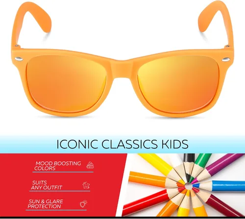 Miniatura 122 de Retro Rewind Lentes de sol para niños y niñas de 3 a 12 años, inastillables, UV400, lentes de sol para niños pequeños