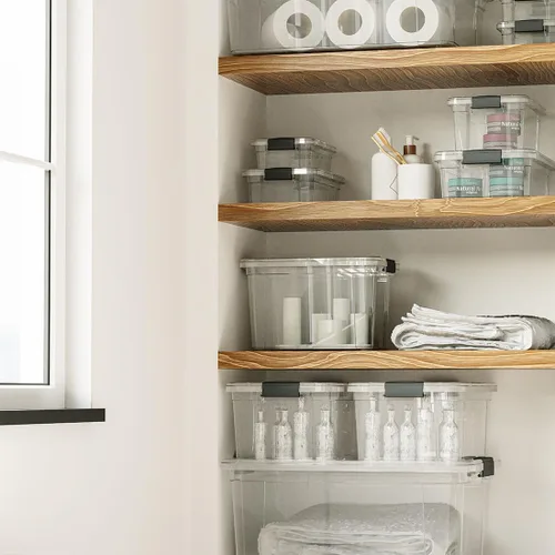 Miniatura 8 de Superio - Paquete de 3 contenedores de almacenamiento con tapas, cajas transparentes de 2.36 L para organizar, contenedores de plástico apilables