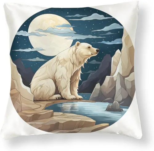 Miniatura 8 de Fundas de almohada cuadradas de satén rústico de dibujos animados con cremallera de 16 x 16 pulgadas, fundas de almohada para sofá, muebles