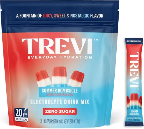 Miniatura 15 de TREVI™ Everyday - Electrolitos sin azúcar, paquetes de polvo de hidratación de mezcla de bebidas esenciales, 28 unidades, limonada de bayas