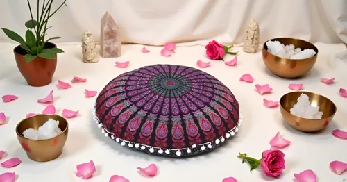 Miniatura 3 de CRAFT KALA Funda de Cojín Grande de Suelo Hippie Mandala Funda de Cojín de Meditación Funda de Puf Redondo Funda de Cojín Bohemia para el Suelo