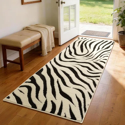 Miniatura 10 de YIHOUSE Alfombras de leopardo de 6 x 9 pies, alfombra suave de felpa lavable de pelo alto y bajo, antideslizante, no desprende pelusa, alfombra