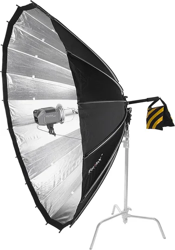 Fotodiox DLX - Caja de luz parabólica de enfoque de 72 pulgadas con anillo de velocidad Bowens, caja de luz enfocable y plegable rápido, interior de
