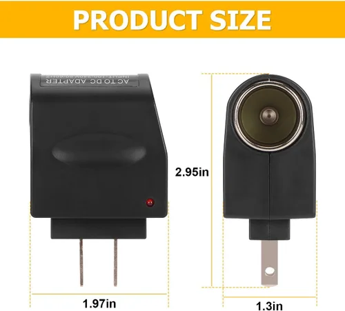 Miniatura 2 de Convertidor universal de adaptador de encendedor de cigarrillos de CA a CC para automóvil, DC 12V 500mA fuente de alimentación de vehículo enchufe