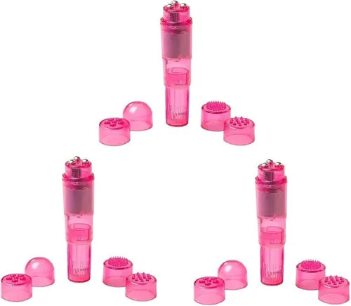 Miniatura 7 de Mini portátil pequeño masaje vibratorio herramienta corporal 4 cabezas masajeador bolsillo juguete para mujeres cuello, hombro, cara, espalda pies