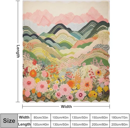 Miniatura 37 de Manta de verano con parches bohemios, vintage, bohemia, acogedora manta de franela para sofá, cama para niños y adultos, 30 x 40 pulgadas, manta