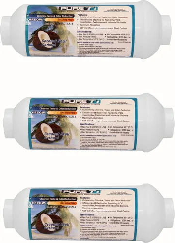 Miniatura 9 de PureT Filtro compacto poscarbono en línea de 2 x 6 pulgadas con conexión roscada NPT de 1/4 pulgadas - Filtro de pulido GAC para sistemas de ósmosis