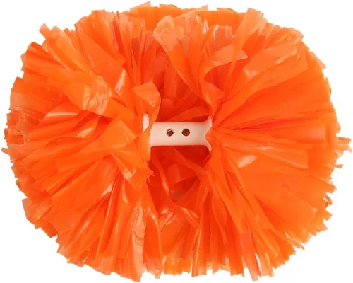 Miniatura 10 de Hooshing 2 piezas Pompones de animadora profesionales con mango de bastón (sin cordón de sujeción) para equipo de animadoras, deportes