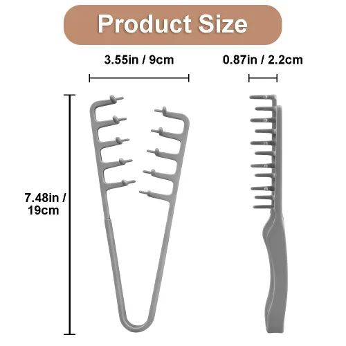 Miniatura 2 de 2 paquetes de peine con textura, herramienta de peinado voluminizador de dientes anchos y finos, cepillo de pelo esponjoso antiencrespamiento