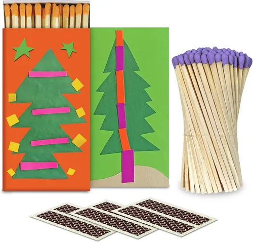 Miniatura 10 de Cerillas de color lila de 4 pulgadas (200 unidades, con calcomanías llamativas incluidas) Decorativo único y divertido para tu hogar, regalos