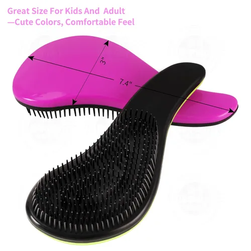 Miniatura 4 de 79STYLE 3 cepillos desenredantes para el cabello, sin enredos, para niños, sin nudos, sin dolor, desenredante, cepillo de pelo para niños, peines